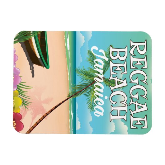Reisposter Reggae Beach Jamaica Magneet (Horizontaal)