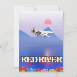 Reisposter Rode Rivier Cambodja Kaart