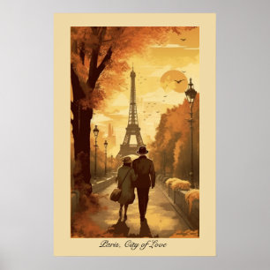 Reisposter, Romantiek in Parijs aanpasbaar Poster