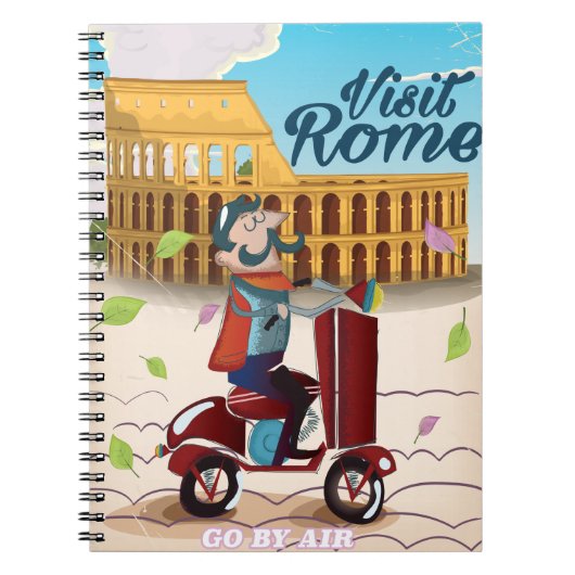 Reisposter Rome cartoon bezoeken Notitieboek (Voorkant)