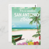 Reisposter San Antonio Ibiza Briefkaart (Voorkant / Achterkant)
