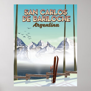 Reisposter San Carlos de Bariloche Ski Poster