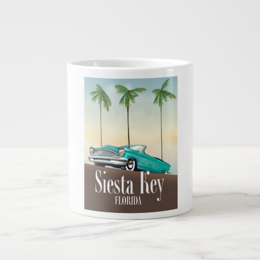 Reisposter Siesta Key Florida Extra Grote Beker (Voorkant)