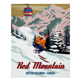 Reisposter Ski Red Mountain resort Perfect Poster