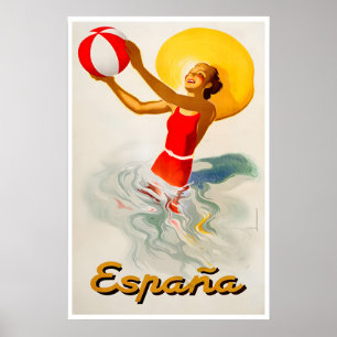 Reisposter Spanje Spaanse Kunst Strandprint Poster