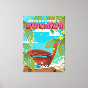 Reisposter Sumatra Indonesië Canvas Afdruk