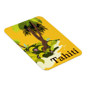 Reisposter Tahiti Retro Magneet