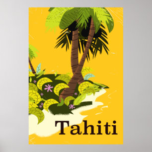 Reisposter Tahiti Retro Poster