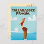 Reisposter Tallahassee Florida cartoon Briefkaart (Voorkant / Achterkant)