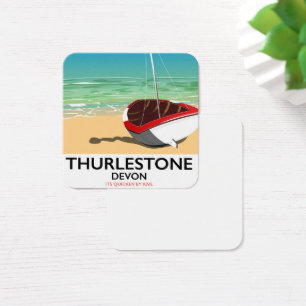 Reisposter Thurlestone South Devon Vierkante Visitekaartjes