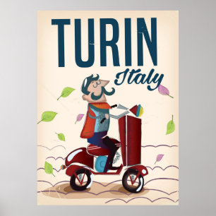 Reisposter Turijn Italië cartoon Poster