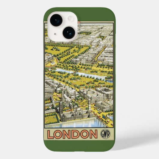 Reisposter uit het verleden, Luchtbeeld van de sta Case-Mate iPhone Case (Achterkant)
