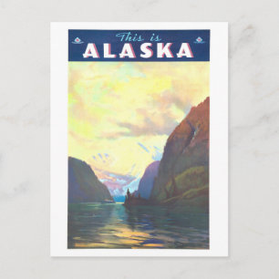 Reisposter uit vroeger tijden voor Alaska Briefkaart