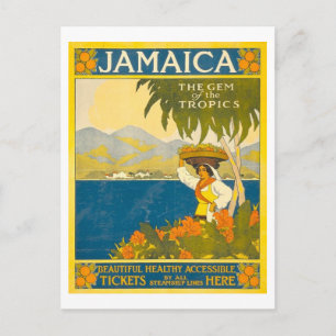Reisposter uit vroeger tijden voor Jamaica Briefkaart