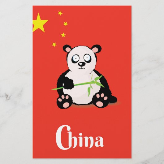 Reisposter van China Panda. Briefpapier (Voorkant)