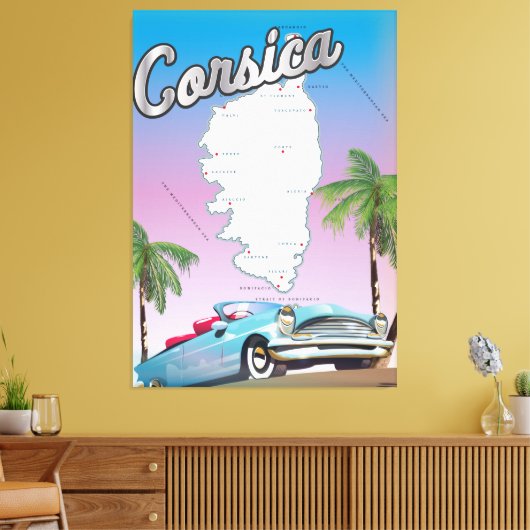 Reisposter van Corsica Canvas Afdruk (Insitu (Woonkamer))