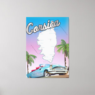 Reisposter van Corsica Canvas Afdruk