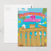 Reisposter van de Acropolis van Athene Griekenland Briefkaart (Voorkant / Achterkant)