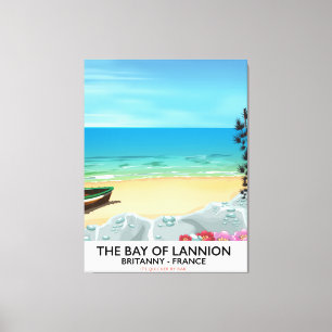 Reisposter van de baai van Lannion Frankrijk Canvas Afdruk