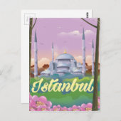 Reisposter van de blauwe moskee Istanbul Briefkaart (Voorkant / Achterkant)