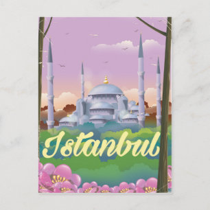 Reisposter van de blauwe moskee Istanbul Briefkaart