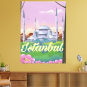 Reisposter van de blauwe moskee Istanbul Canvas Afdruk (Insitu (Woonkamer))
