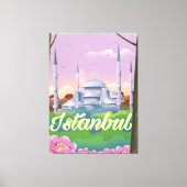 Reisposter van de blauwe moskee Istanbul Canvas Afdruk (Voorkant)