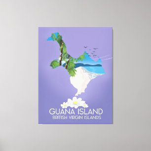 Reisposter van de Britse Maagdeneilanden op Guana Canvas Afdruk