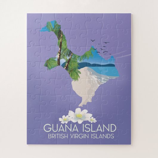 Reisposter van de Britse Maagdeneilanden op Guana Legpuzzel (Verticaal)