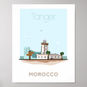 Reisposter van de stad Tanger - marokko Poster