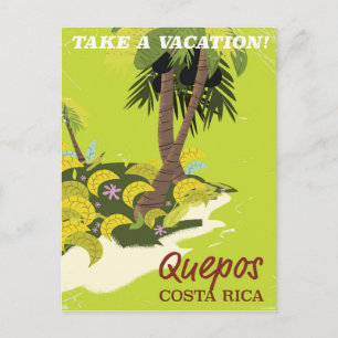 Reisposter van de  stijl Quepos Costa Rica Briefkaart