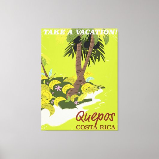 Reisposter van de  stijl Quepos Costa Rica Canvas Afdruk (Voorkant)
