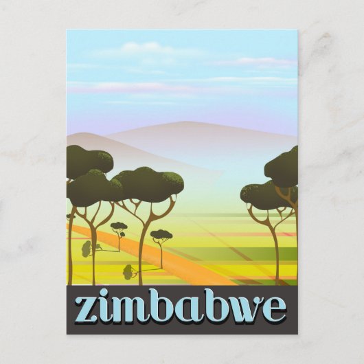 Reisposter van de vakantie in Zimbabwe Briefkaart (Voorkant)