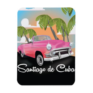 Reisposter van de vakantie van Santiago de Cuba. Magneet