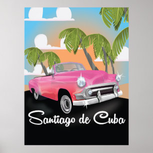 Reisposter van de vakantie van Santiago de Cuba. Poster