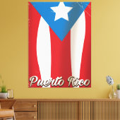 reisposter van de  vlag van peurto rico canvas afdruk (Insitu (Woonkamer))