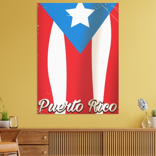 reisposter van de  vlag van peurto rico canvas afdruk (Insitu (Woonkamer))