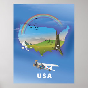 Reisposter van de VS geïllustreerd Poster