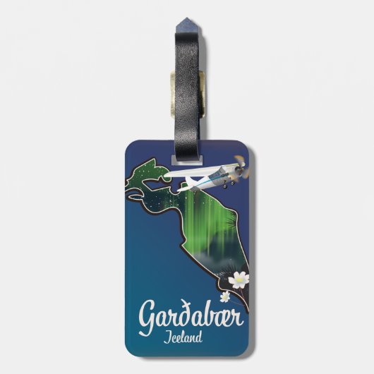 Reisposter van Garðabær IJ Bagagelabel (Achterkant verticaal)