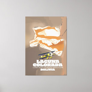 Reisposter van het Bolivia van Laguna Colorada Canvas Afdruk