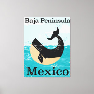 reisposter van het schiereiland baja canvas afdruk