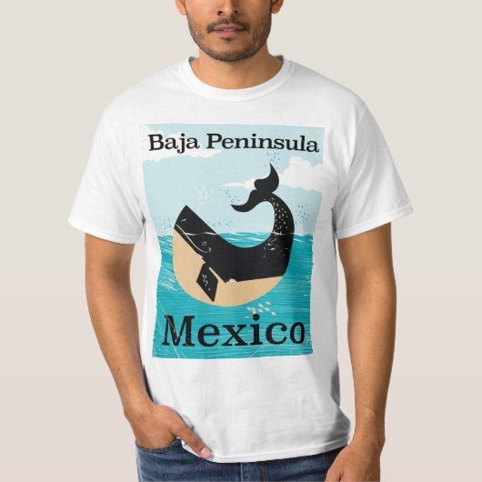 reisposter van het schiereiland baja t-shirt (Voorkant)