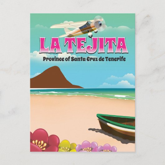 Reisposter van het strand La Tejita Tenerife Briefkaart (Voorkant)