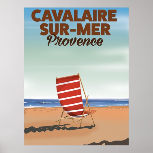 Reisposter van het strand van Cavalaire-sur-Mer Pr Poster (Voorkant)