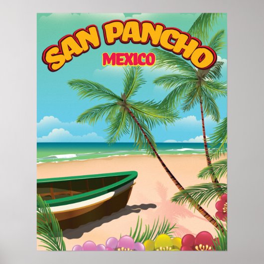 Reisposter van het strand van San Pancho Poster (Voorkant)