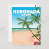 Reisposter van Hurghada Egypt Briefkaart (Voorkant / Achterkant)