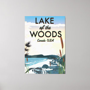 Reisposter van Lake of the Woods. Canvas Afdruk