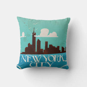Reisposter van New York City uit het verleden Kussen