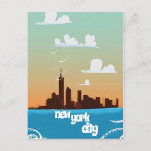 Reisposter van New York city vintage Briefkaart