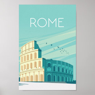 Reisposter van Rome, Rome print, Rome reisblad; Poster